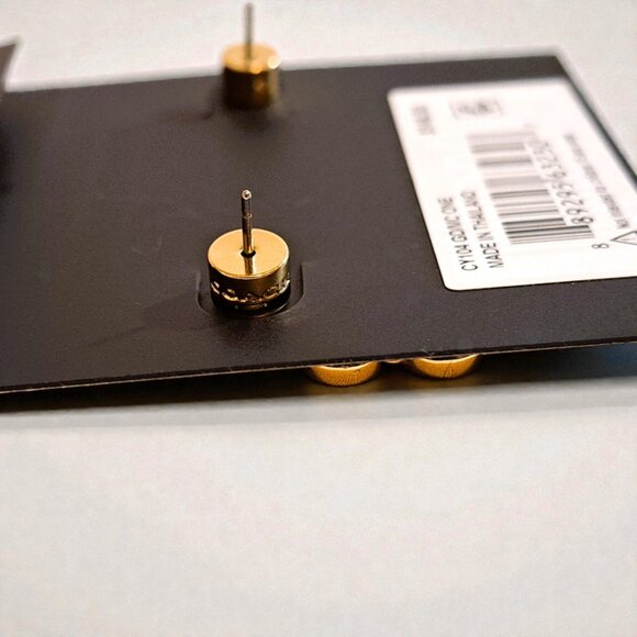 Coach Open Circle Linear Earrings in Gold/ Multi NWT - Picture 9 of 10